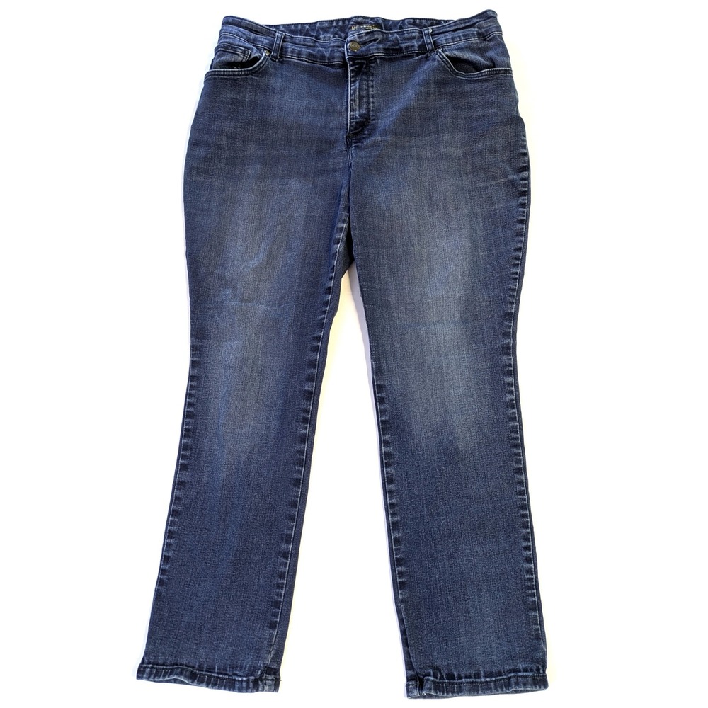 Lee Plus Relaxed Fit Straight Leg Mid Rise Jeans Dark Wash Blue 20W Medium